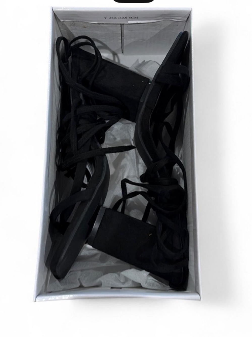 Black Lace-Up Block Heel Sandals
